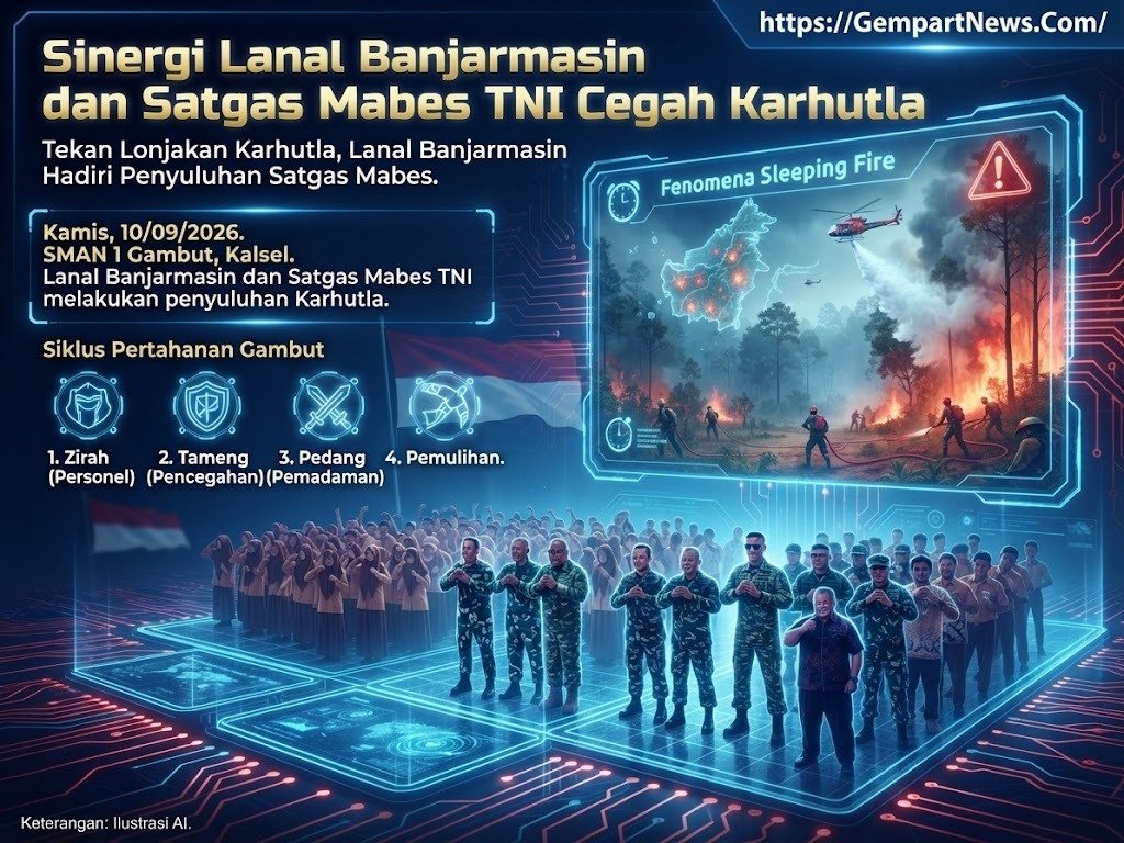 Sinergi Lanal Banjarmasin dan Satgas Mabes TNI Cegah Karhutla