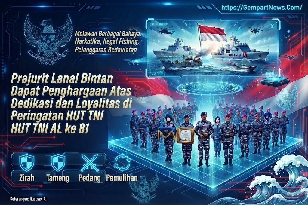 Prajurit Lanal Bintan Dapat Penghargaan Atas Dedikasi dan Loyalitas di Peringatan HUT TNI AL ke 81